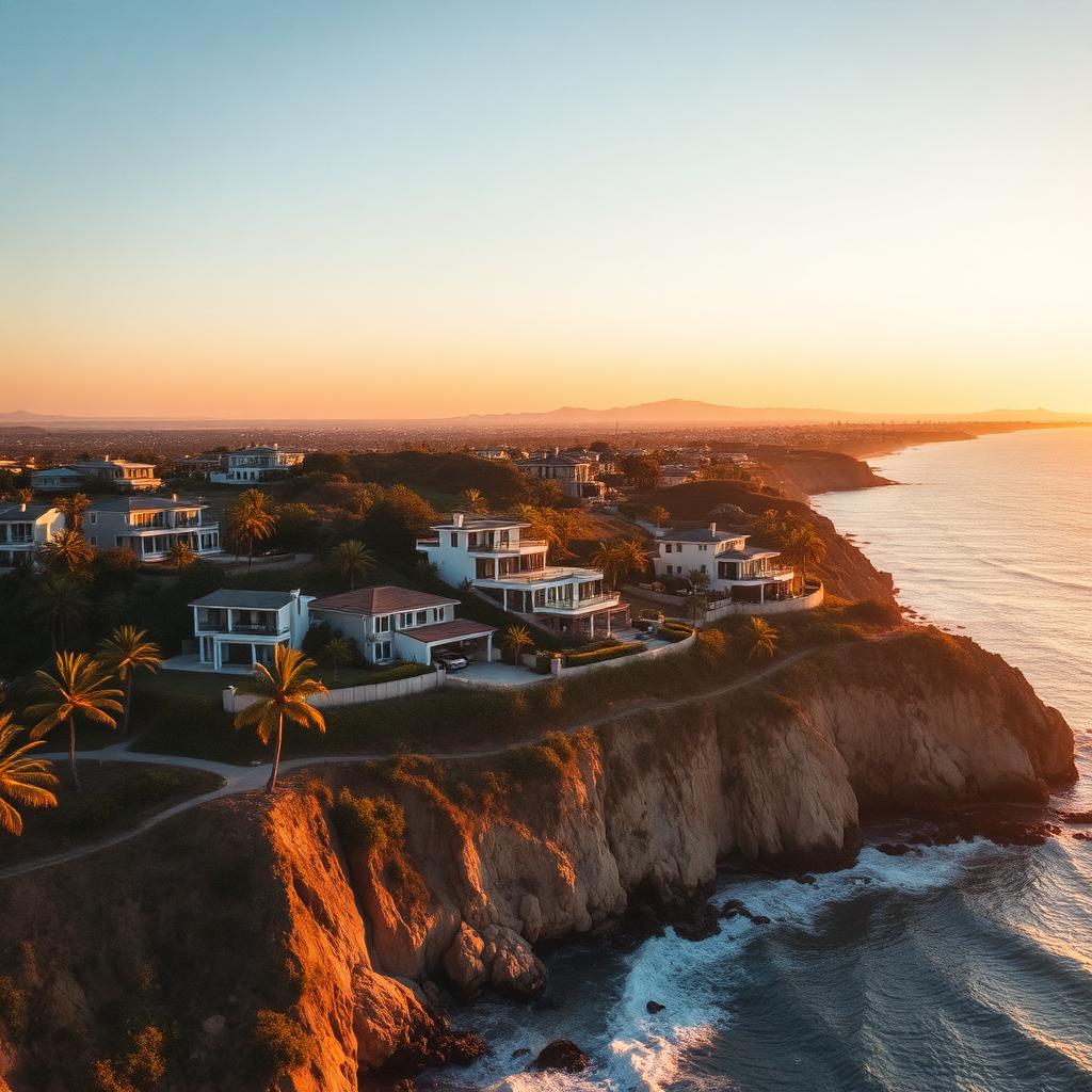Southern California coastline at golden hour
